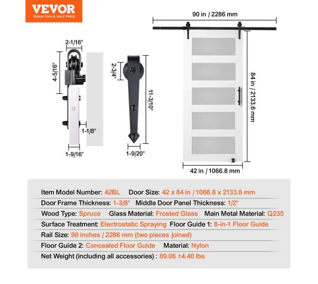 Medinė ir stiklinė stumdomų durų rinkinys6