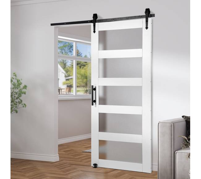 Medinė ir stiklinė stumdomų durų rinkinys7