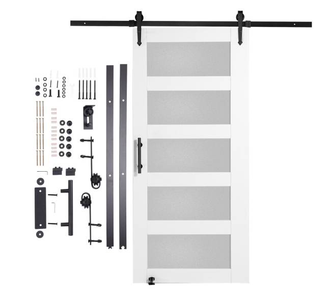 Medinė ir stiklinė stumdomų durų rinkinys8