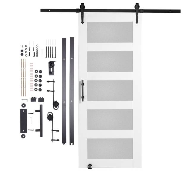 Stumdomų durų medienos ir stiklo komplektas8