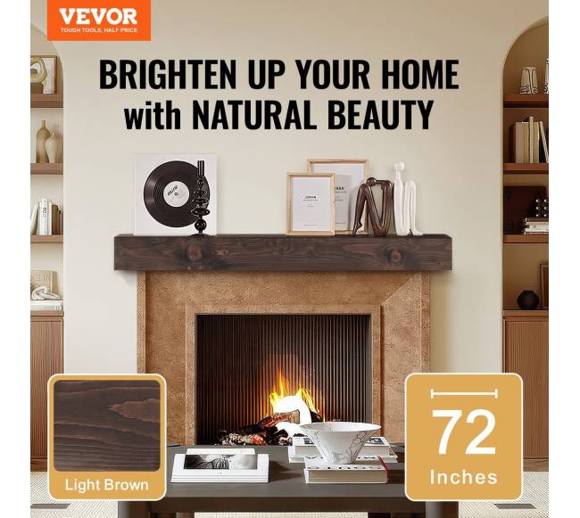 Zidinio lentyna baltos pušies, 183 cm, šviesiai ruda1