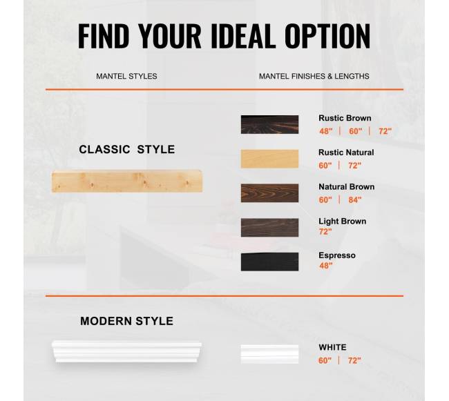 Medinė židinio lentyna 183 cm natūrali5