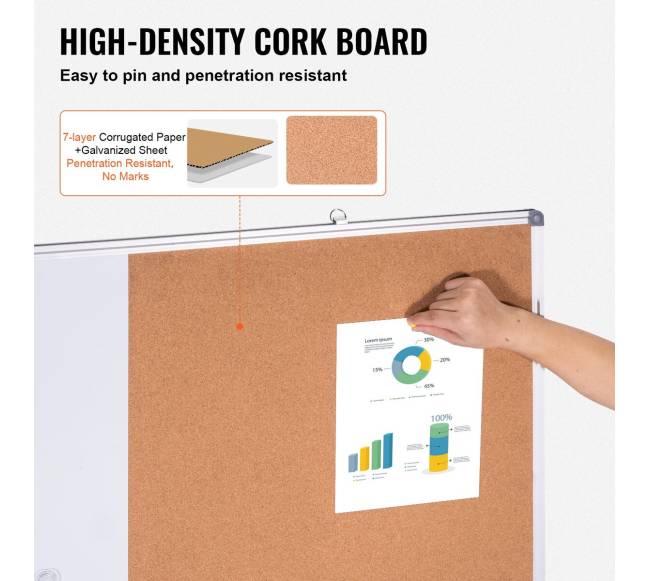 Rašymo ir kamštinė lenta su aliuminio rėmu3