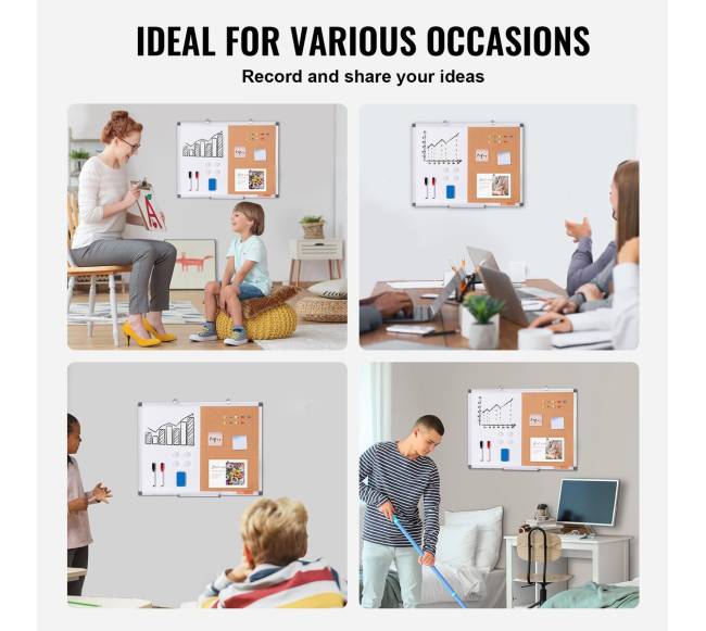 Baltos ir kamštinės lentos derinys su aliuminio rėmu5