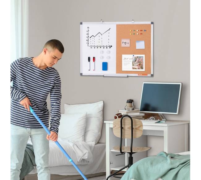 Baltos ir kamštinės lentos derinys su aliuminio rėmu7