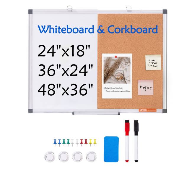 Baltos ir kamštinės lentos derinys su aliuminio rėmu8