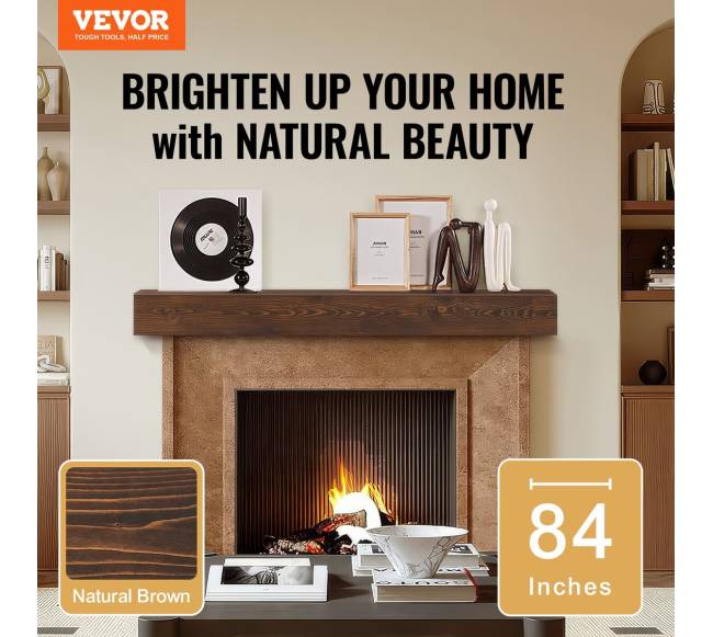 Židinio medinė lentyna 213 cm, ruda1