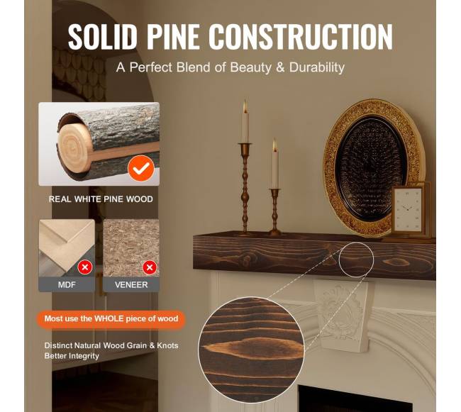 Židinio medinė lentyna 213 cm, ruda3