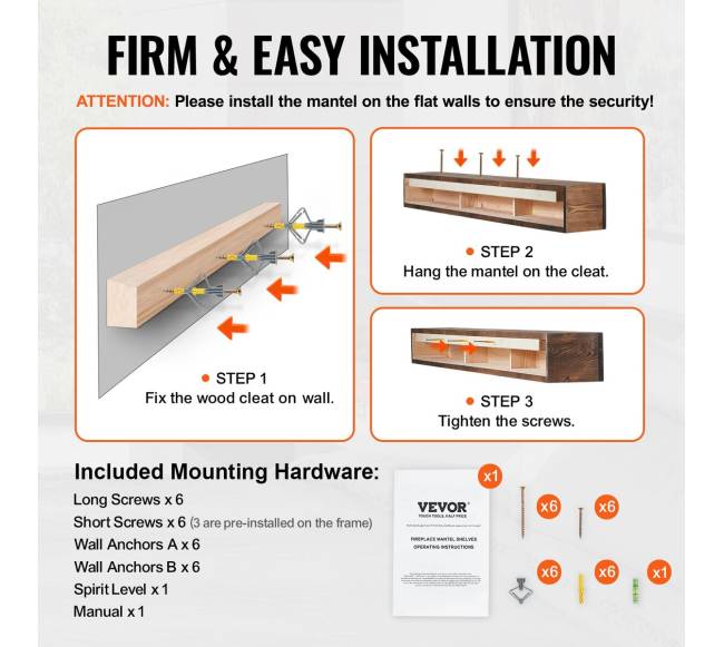 Židinio medinė lentyna 213 cm, ruda4