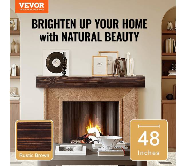 Židinio lentyna medinė rústinė 48 cm ruda1