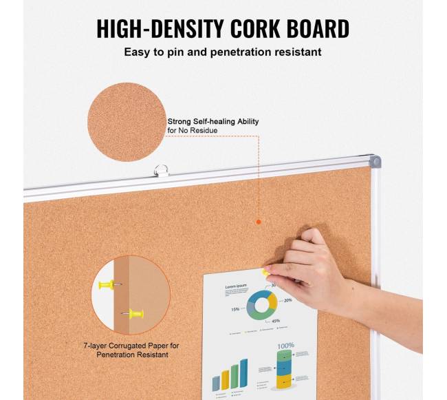 122x91 cm kamštinė lenta su smeigtukais2