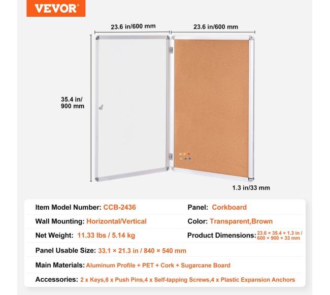 uždara skelbimų lenta su aliuminio rėmu6