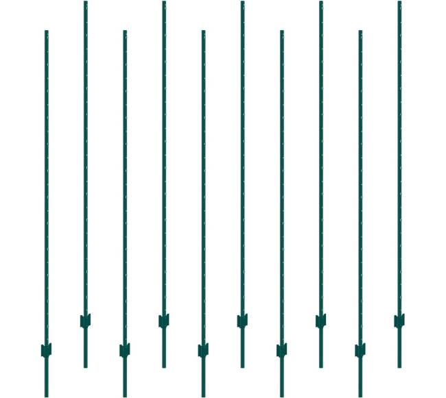2,1 m ilgio metalo tvoros stulpų rinkinys, 10 vnt.0