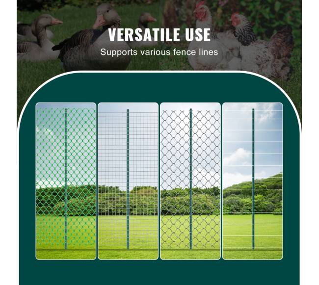 2,1 m ilgio metalo tvoros stulpų rinkinys, 10 vnt.5