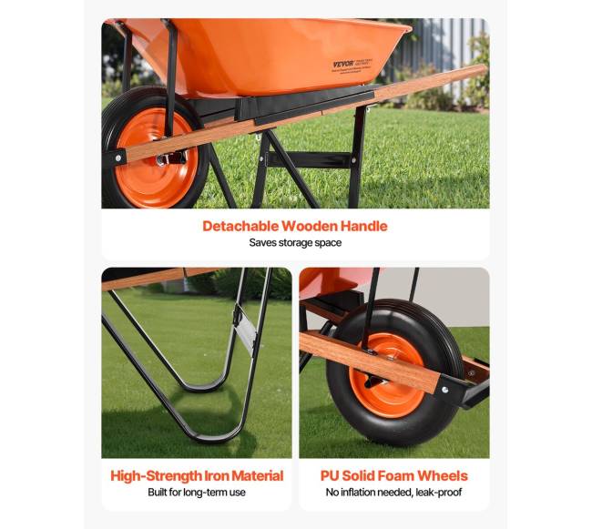 Vienaro irklo sodininkytojų vežimėlis, talpa 120 kg5