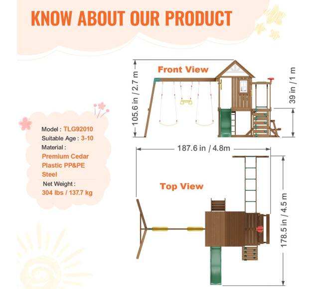Medinė sūpynių aikštelė su čiuožykla5