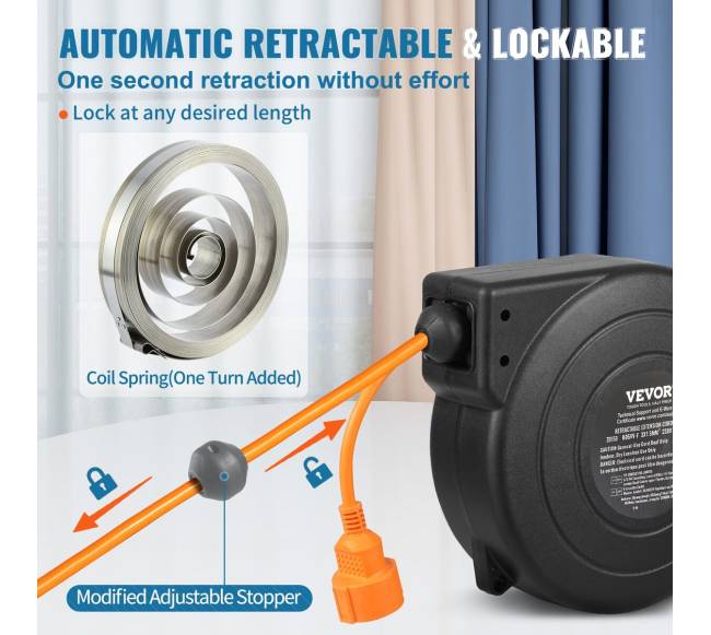 Ištraukiamas maitinimo laido būgnas 19m 1000W3