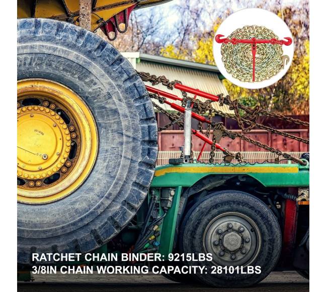 Grandinės komplektas su griebtuvu ir ratchet sistema1