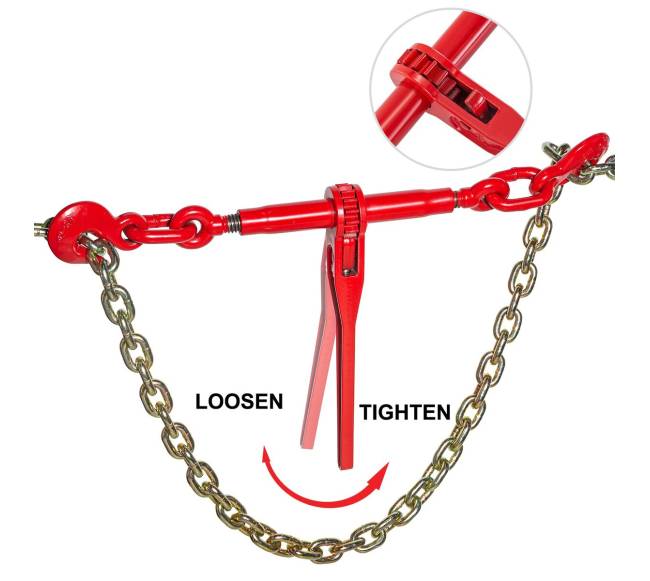 Grandinės komplektas su griebtuvu ir ratchet sistema3