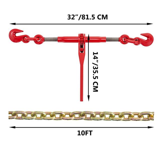 Grandinės komplektas su griebtuvu ir ratchet sistema7