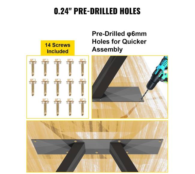 Metalinis stalo kojų rinkinys, A formos5