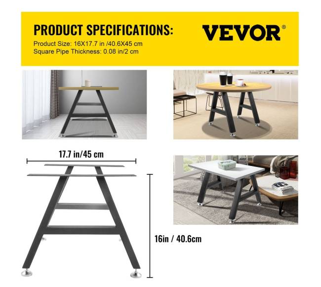 Metalinis stalo kojų rinkinys, A formos6