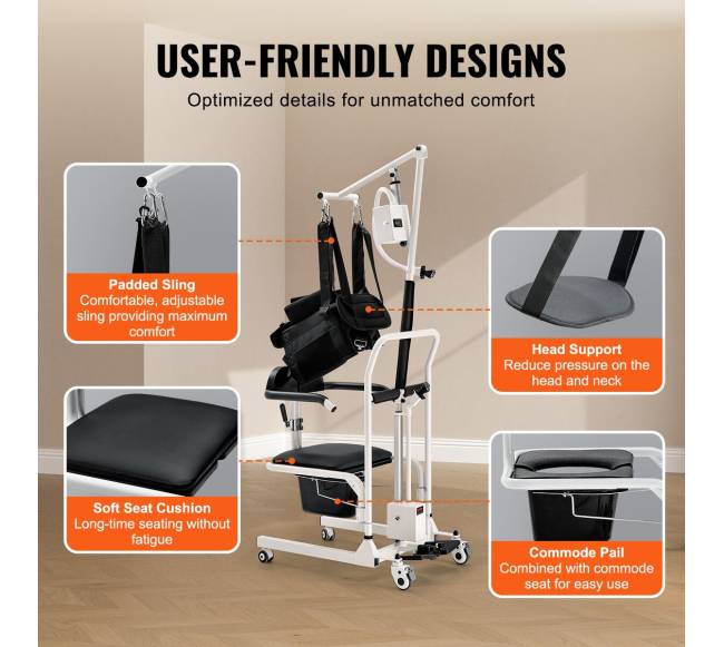 Elektrinis paciento kėlimo vežimėlis su slingu4