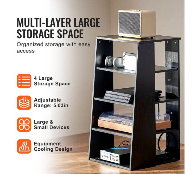 5 aukštų AV medijos stovas reguliuojamas aukštis5