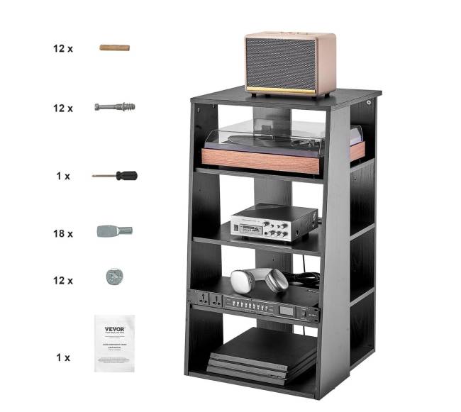 5 aukštų AV medijos stovas reguliuojamas aukštis8