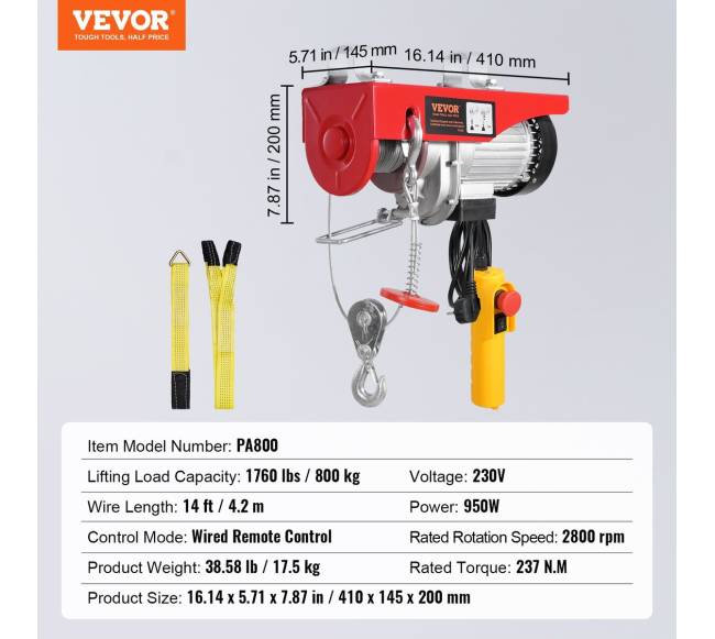Elektrinis keltuvas su 6 m valdymu ir kabeliu6