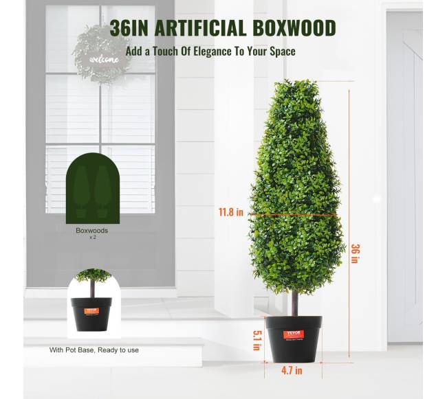 2 vnt. 91 cm dirbtinis buksmedis5