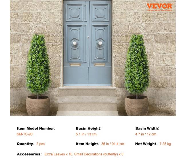 2 vnt. 91 cm dirbtinis buksmedis6