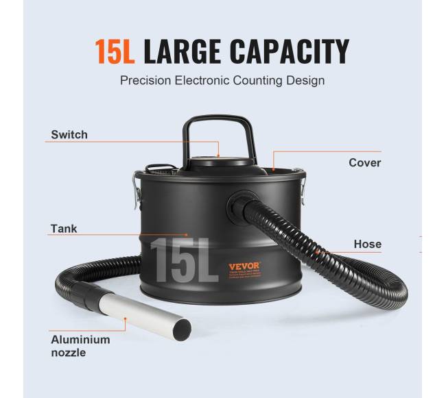 Pelenų siurblys 15L 1200W židiniams ir griliams2