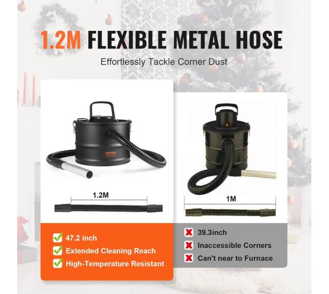 Pelenų siurblys 15L 1200W židiniams ir griliams4