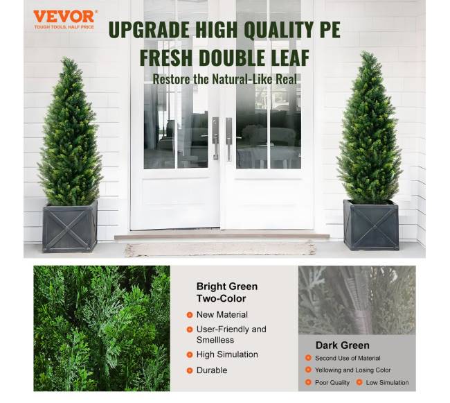 2 vnt. 1.2 m dirbtinės kedro lajos augalai1