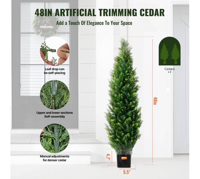 2 vnt. 1.2 m dirbtinės kedro lajos augalai2