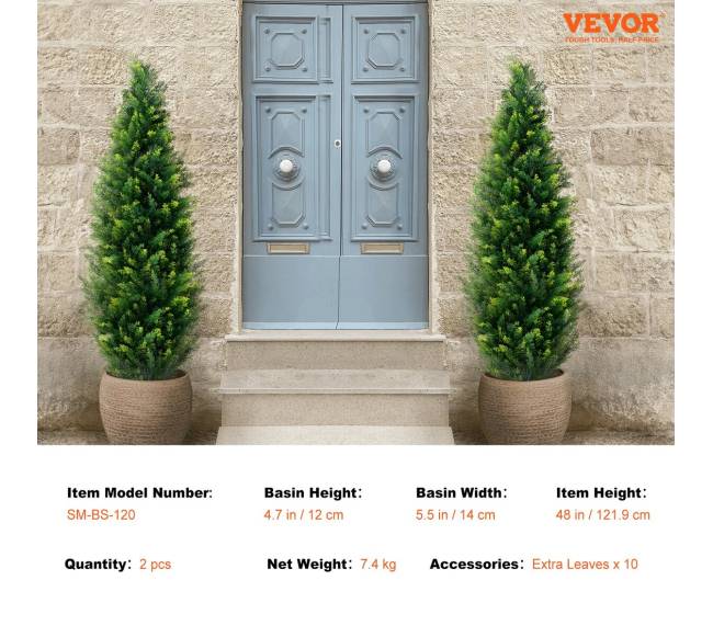 2 vnt. 1.2 m dirbtinės kedro lajos augalai6