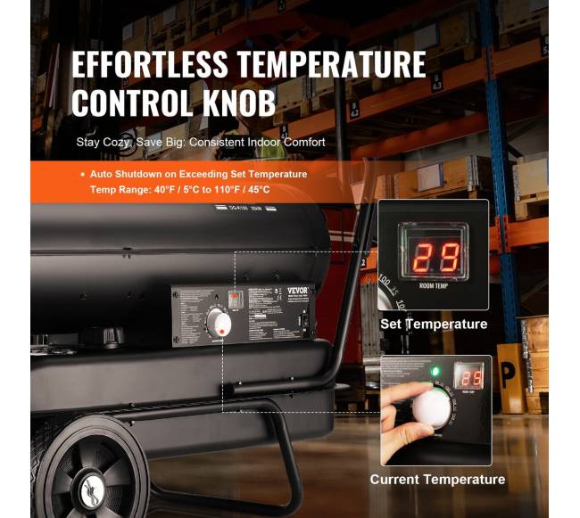 100000 Btu dyzelinio oro šildytuvas su termostatu2