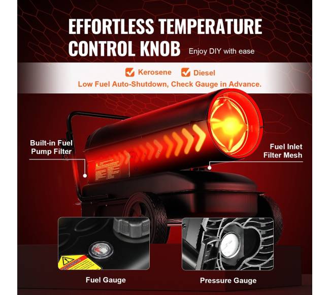 100000 Btu dyzelinio oro šildytuvas su termostatu3