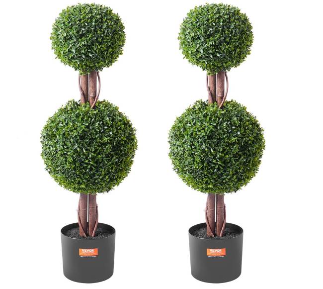 2 vienetų 91,4 cm dirbtiniai buksmedžio medžiai0