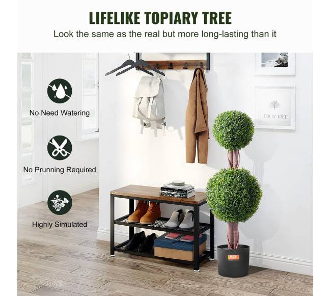 2 vienetų 91,4 cm dirbtiniai buksmedžio medžiai1