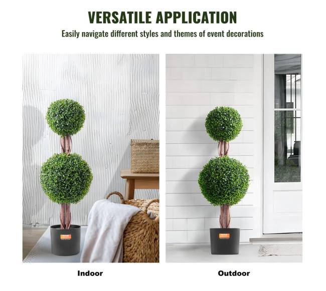 2 vienetų 91,4 cm dirbtiniai buksmedžio medžiai5