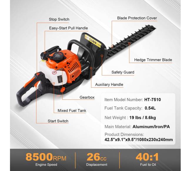 59 cm benzininis gyvatvorių žirklės6