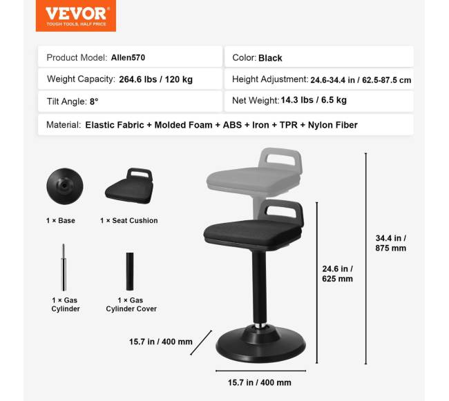 Reguliuojama aukščio aktyvi kėdė su rankena6