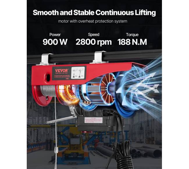 Elektrinis keltuvas gervė su nuotolinio valdymo pultu3
