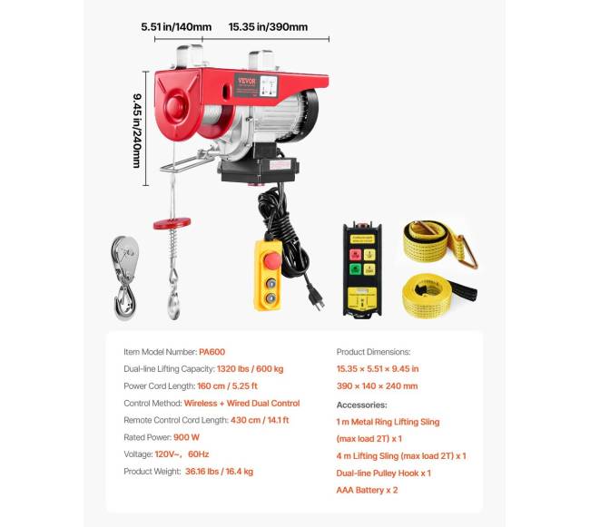 Elektrinis keltuvas gervė su nuotolinio valdymo pultu6