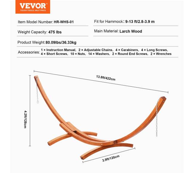 Medinis hamako stovas 215 kg iki 4 m6