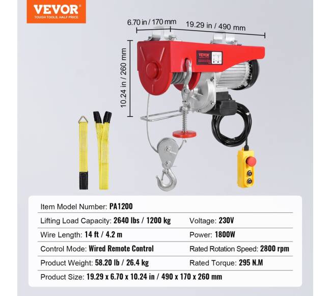 Elektrinis gervė kranas su pulteliu 230V6