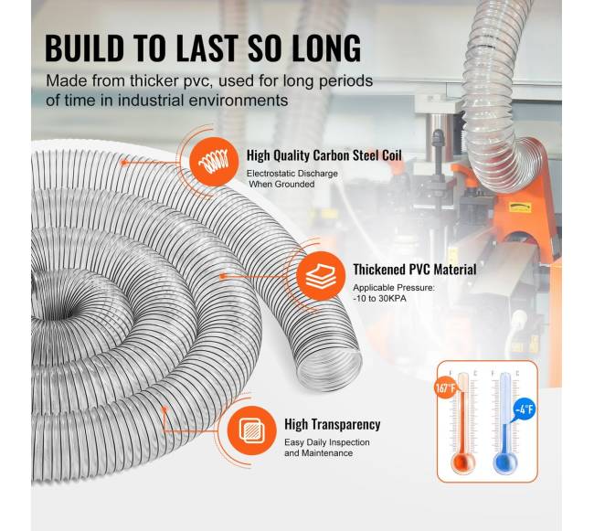 4 x 20 pėdų dulkių surinkimo žarna4
