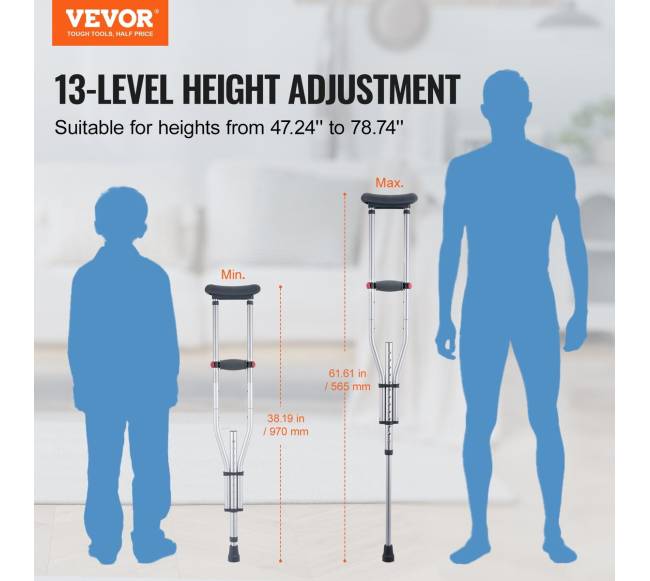 Pažastų aukščio reguliuojami ramentai1